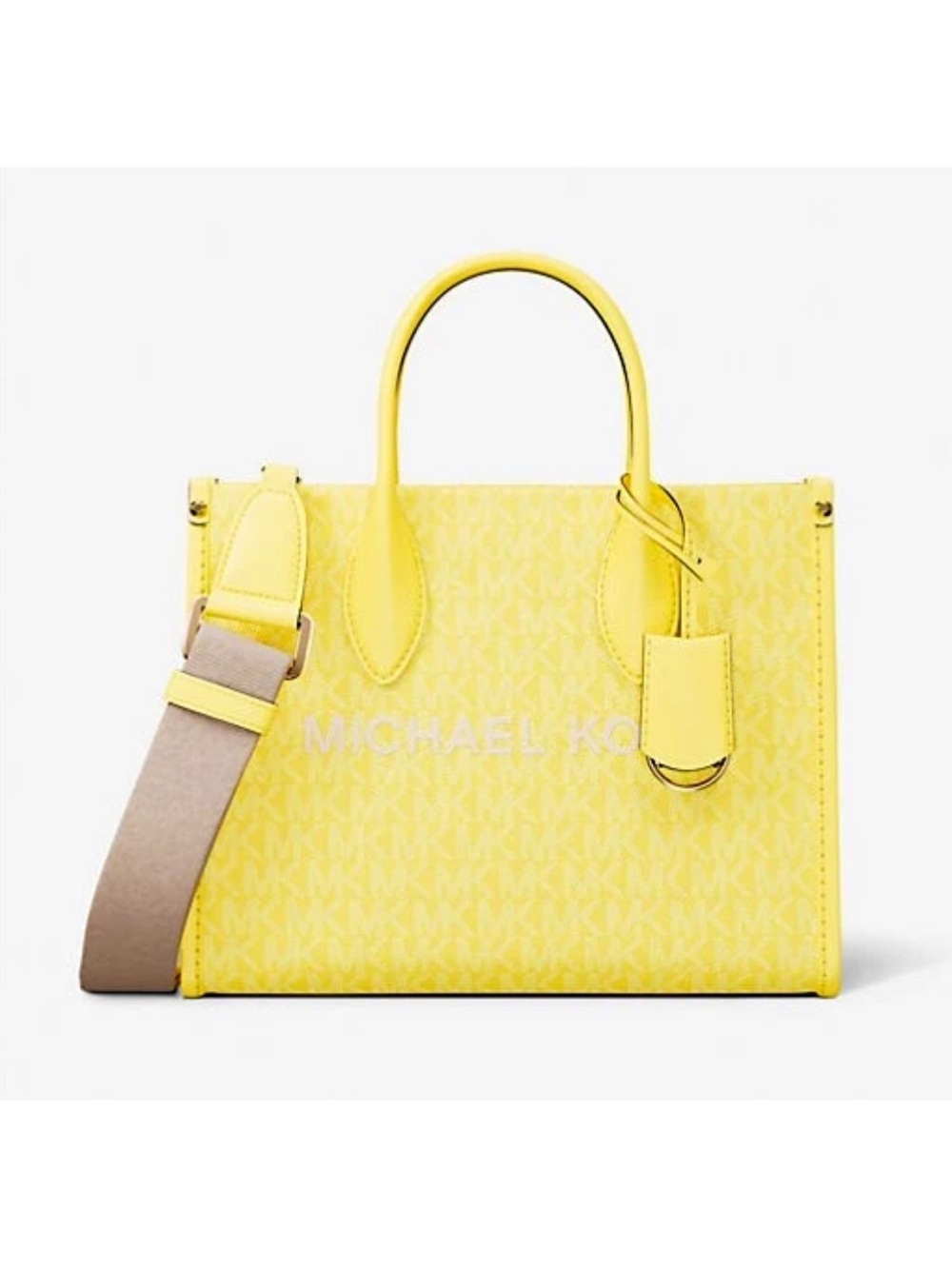 New Michael Kors Mirella Small Signature Logo Crossbody Bag Daisy Yellow